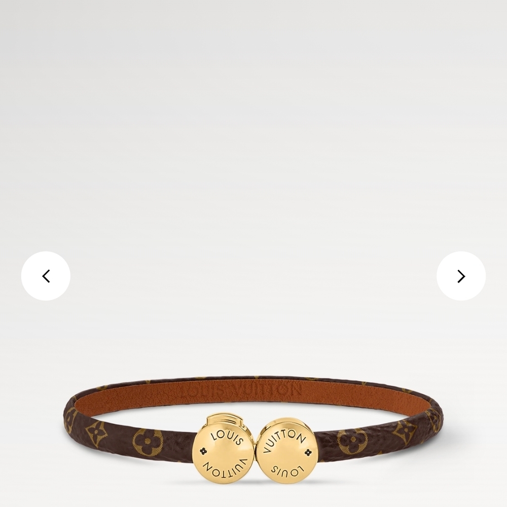 Louis Vuitton Monogram Bracelet with Gold Accents